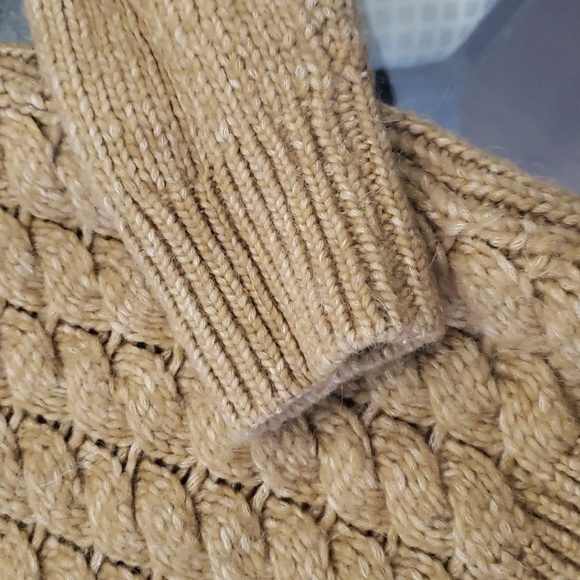 Massimo DUTTI CHUNKY BEIGE CABLE KNIT ALPACA WOOL BLEND SWEATER XS - Picture 5 of 7